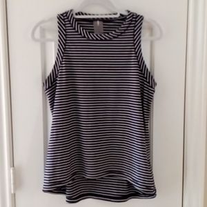 Calia Black and White Stripe Tank Sz M